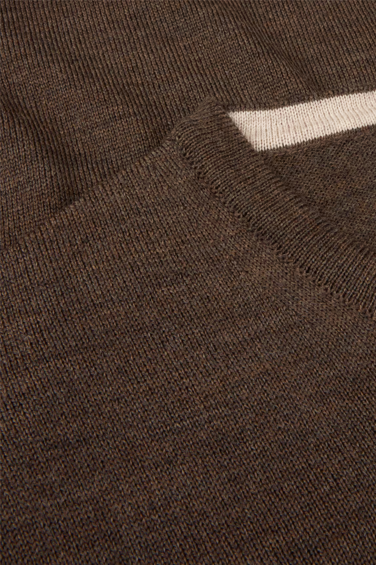 Merino Wool Crew Neck Elbow Patch Dark Brown