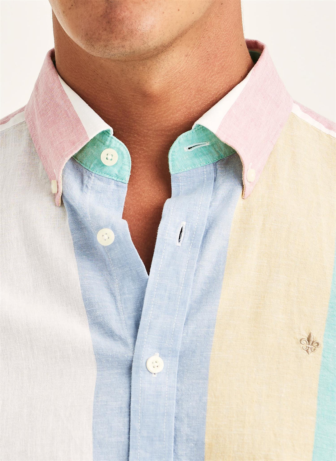 Happy Classic Fit Linen Stripe-Shirt Pink