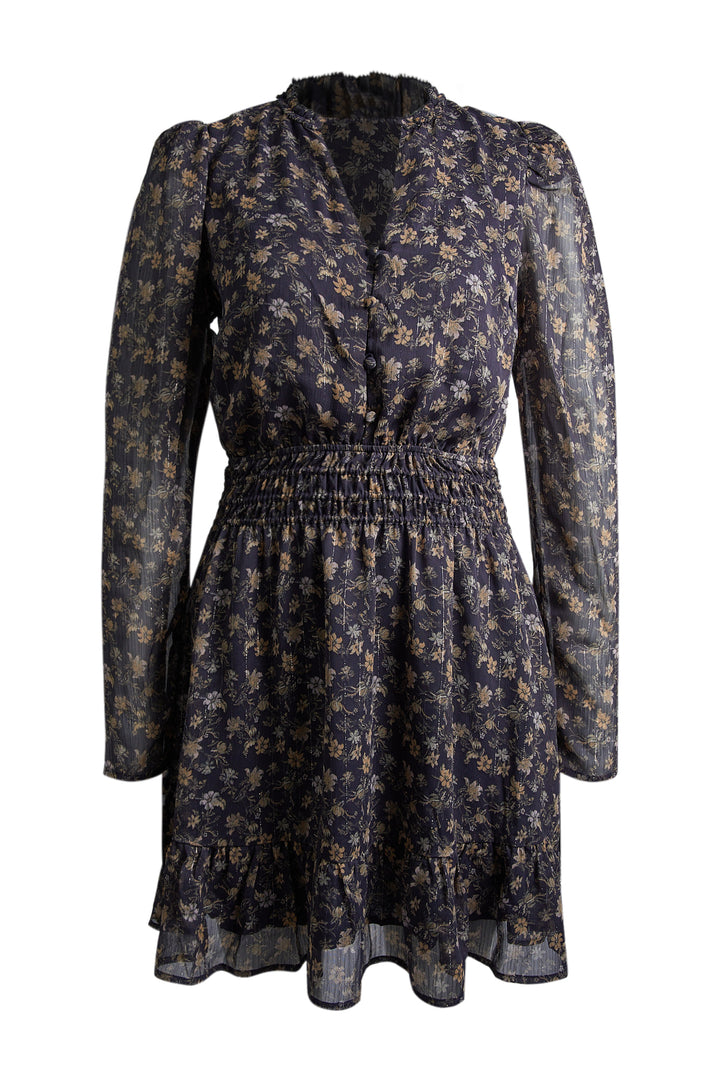 Eira Dress- Navy Dahlia Print