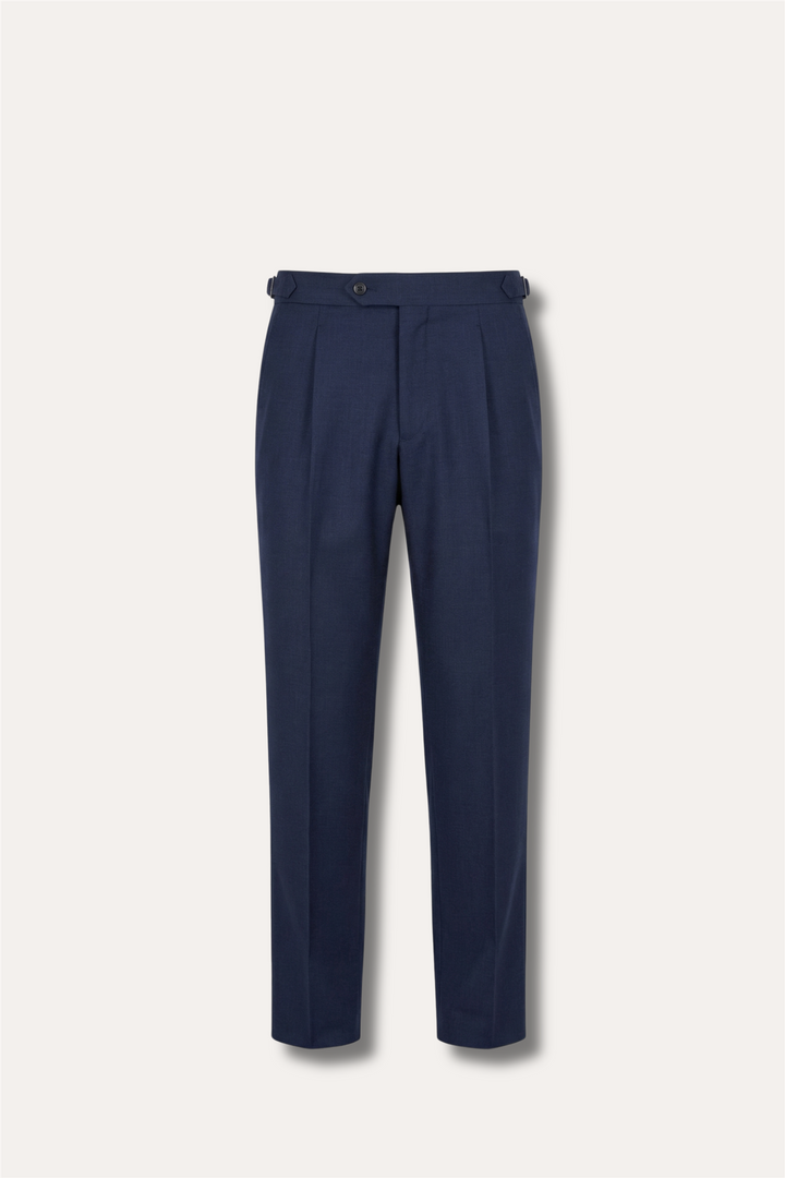 Prato Pleated Wool Trouser Navy