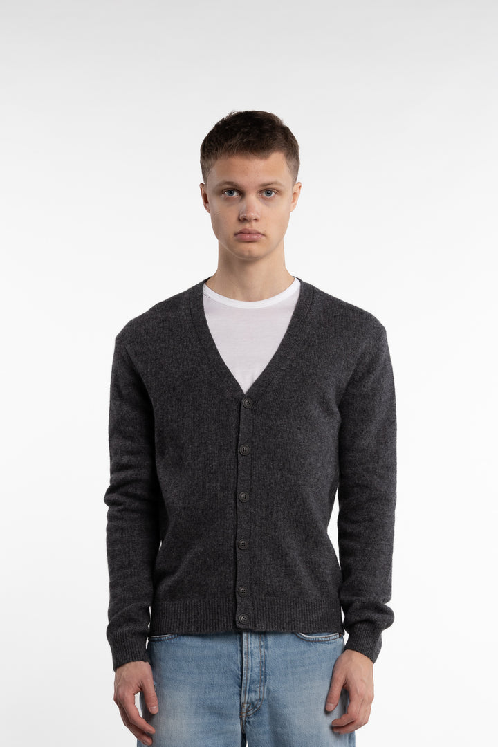 Karl Lambswool Cardigan Dk. Grey