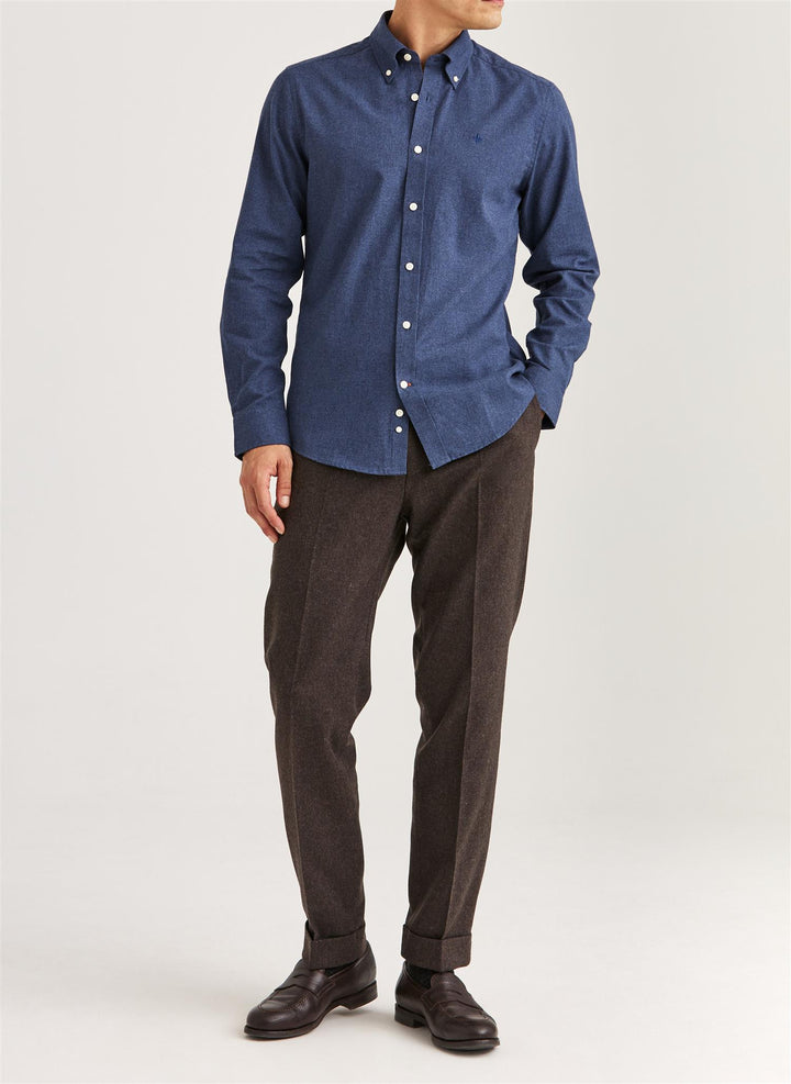 Watts Flannel Shirt Slim Fit Navy