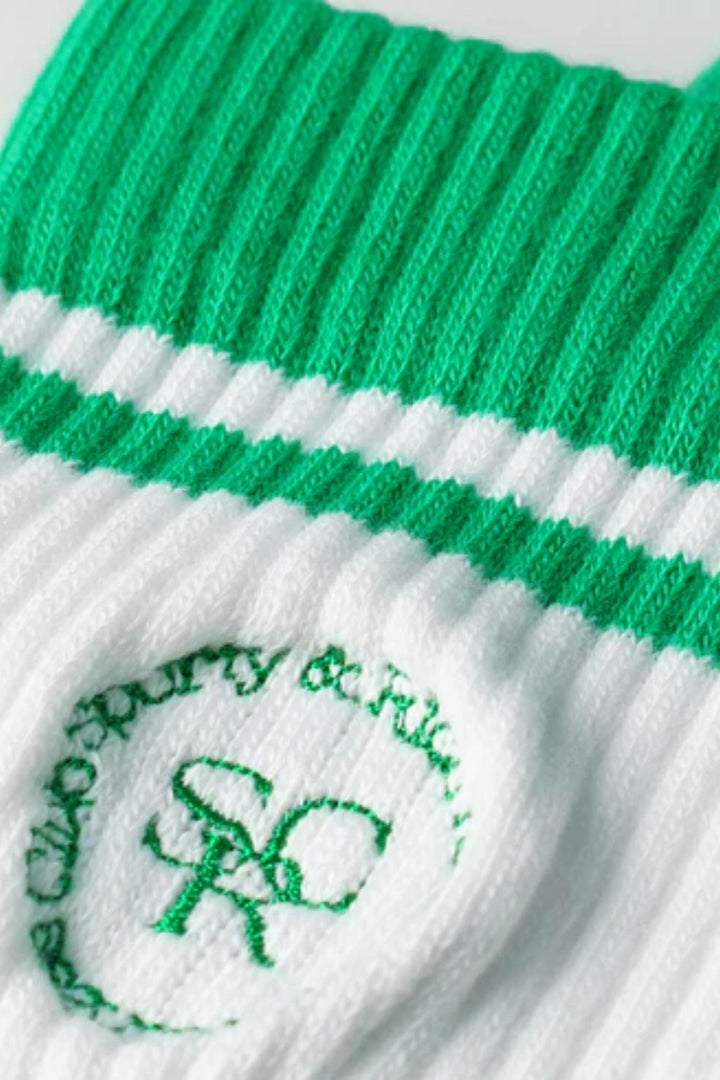 SRHWC Embroidered Socks- White/Verde