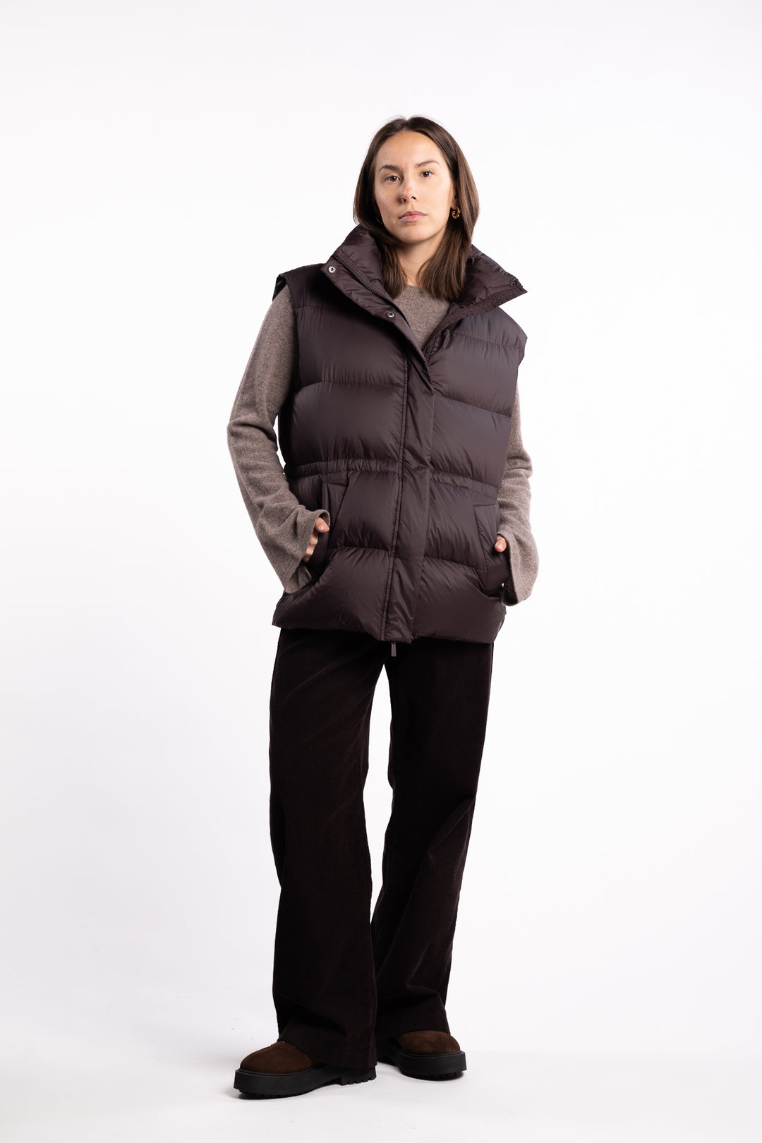 Lenox Down Vest - Dark Brown