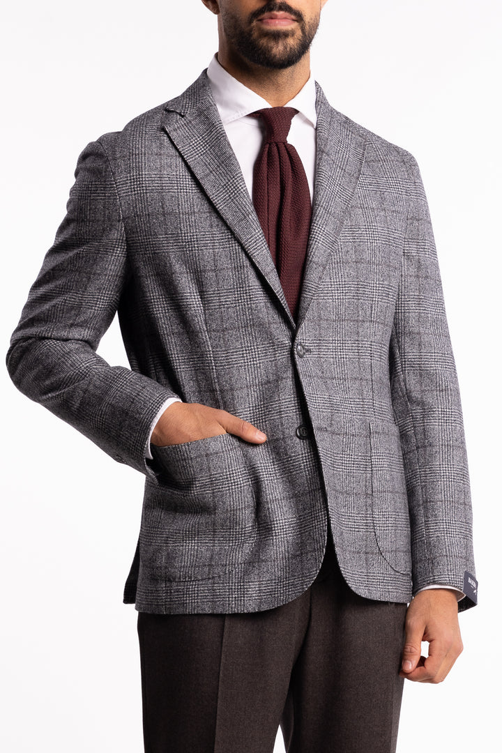 Easywear Flannel Blazer Grey Check