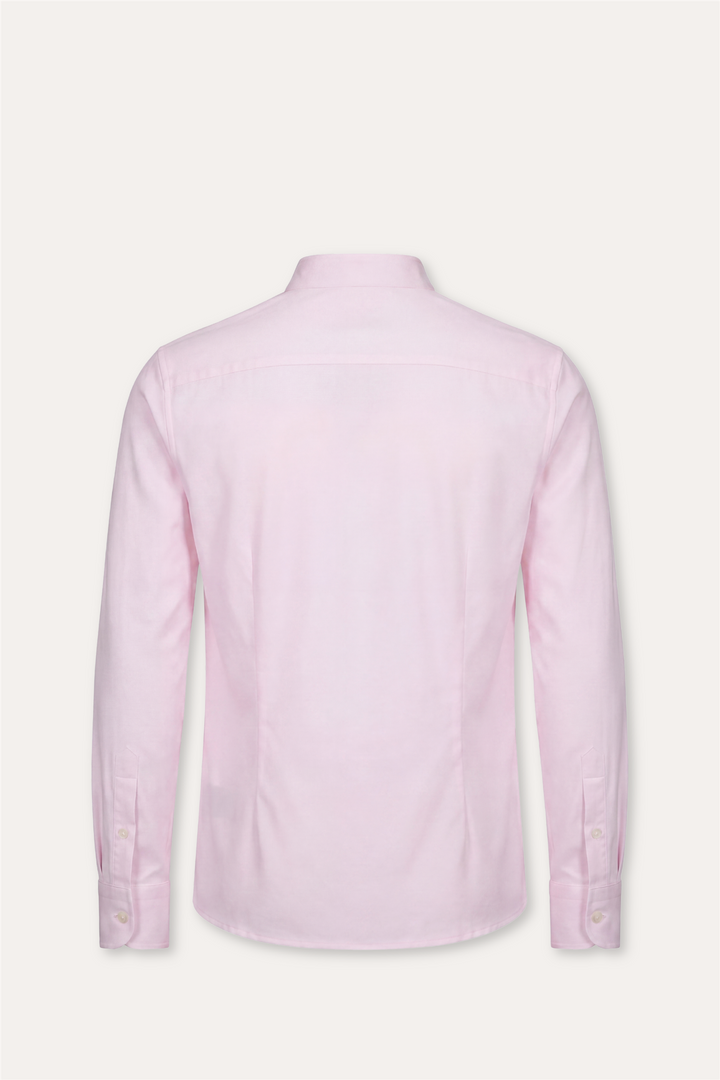 No Collar Cotton Shirt Pink