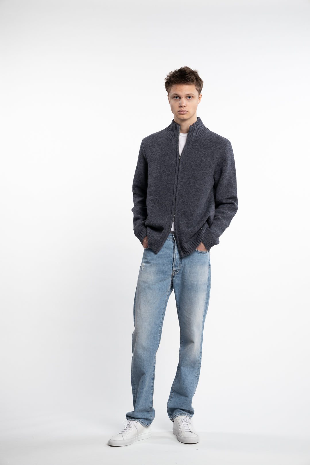 Atlantic Wool Cardigan Blue