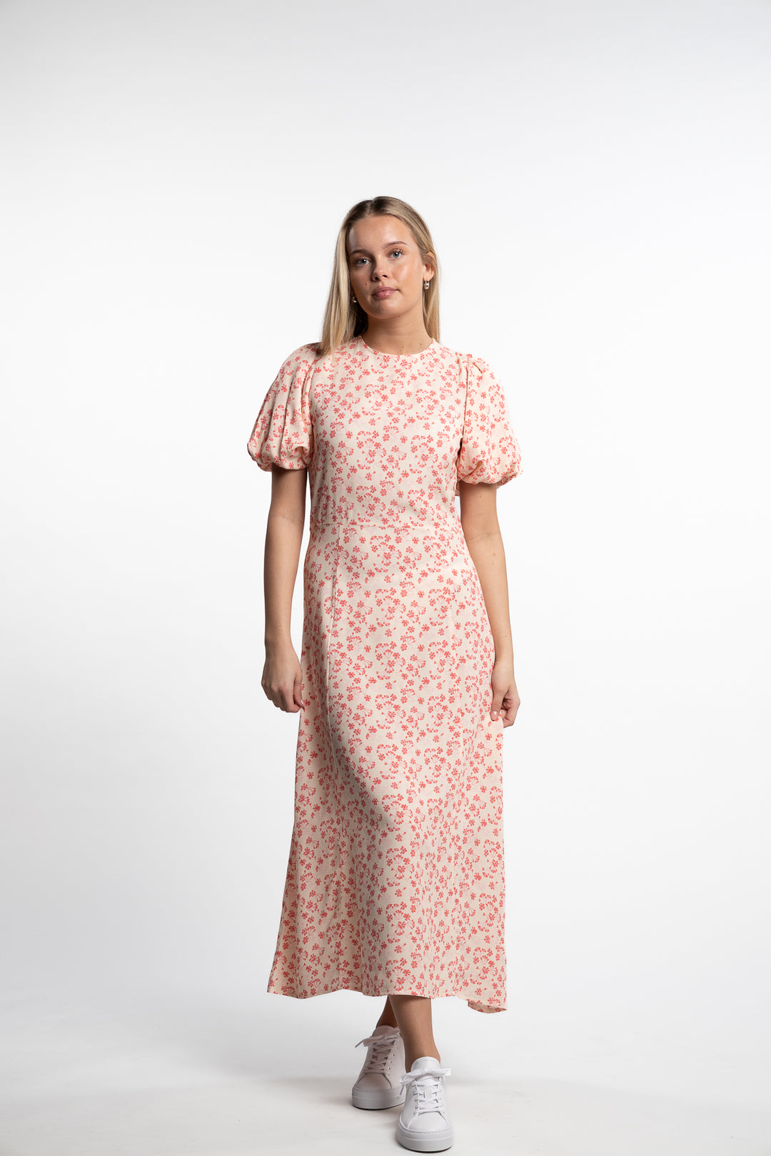 Athilda Dress- Cream Pink Flower