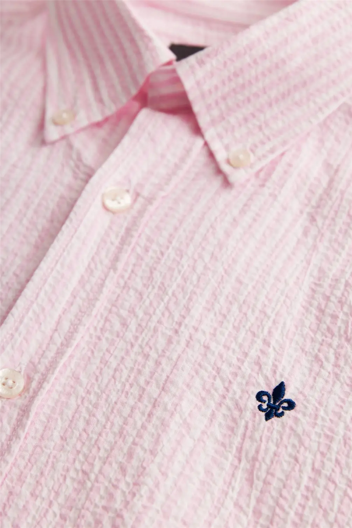 Seersucker Shirt Slim Fit Lt Pink