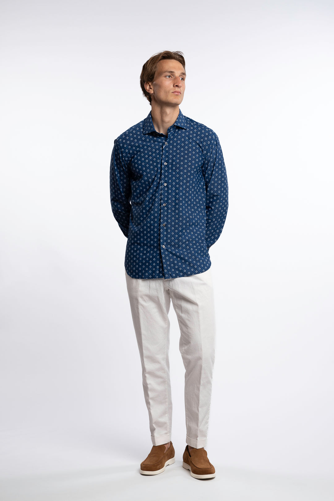 Active Stretch Shirt Checkered Blue