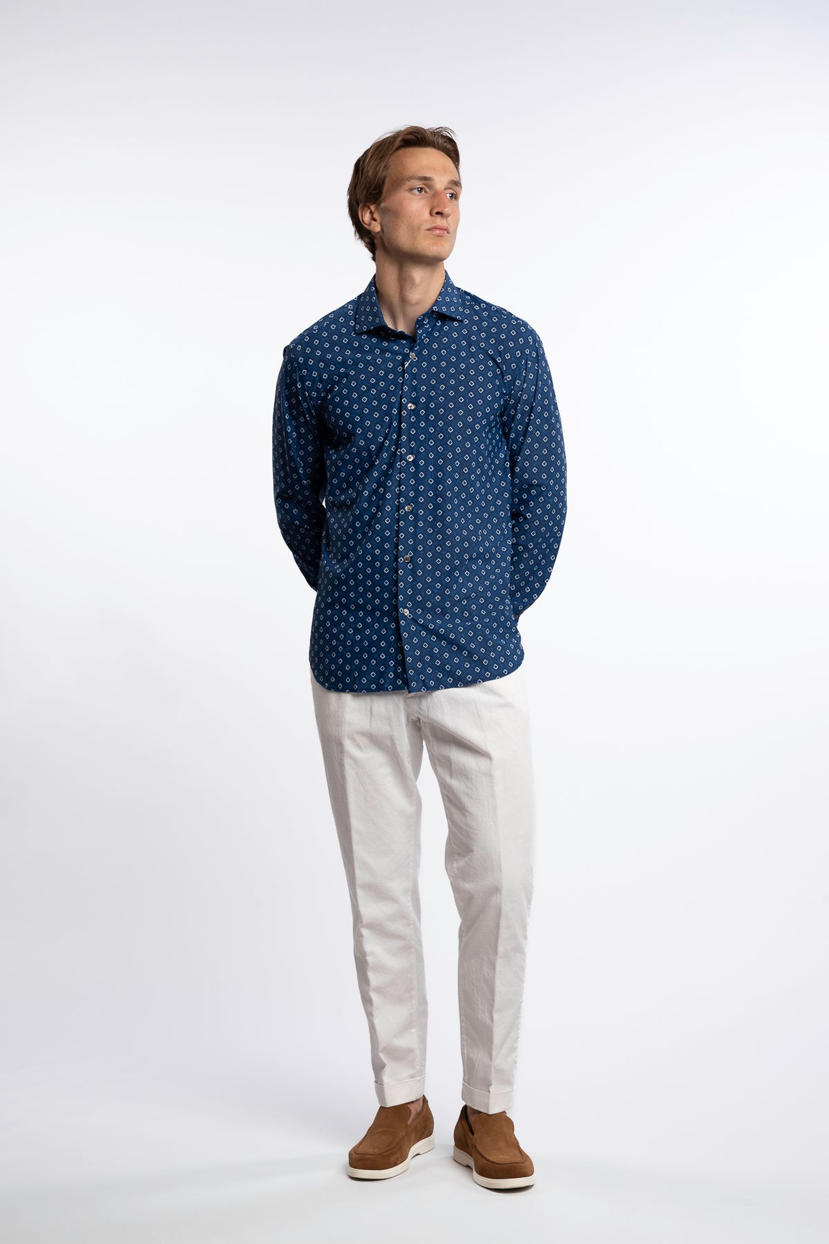 Active Stretch Shirt Checkered Blue