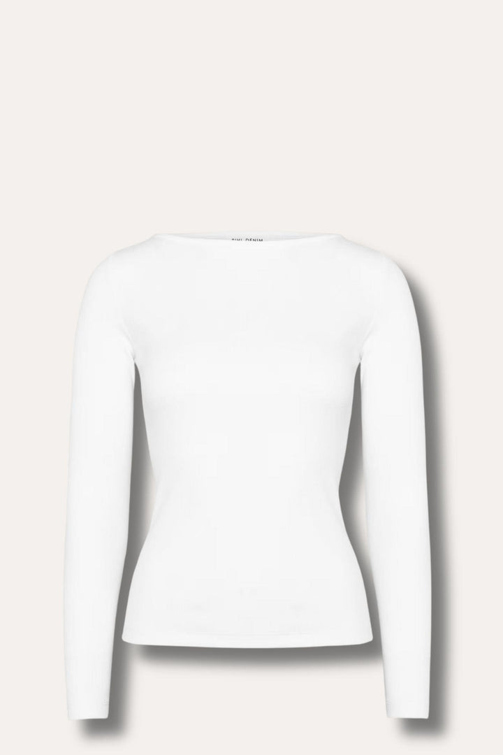 Petronella Rib Boatneck- Off-White