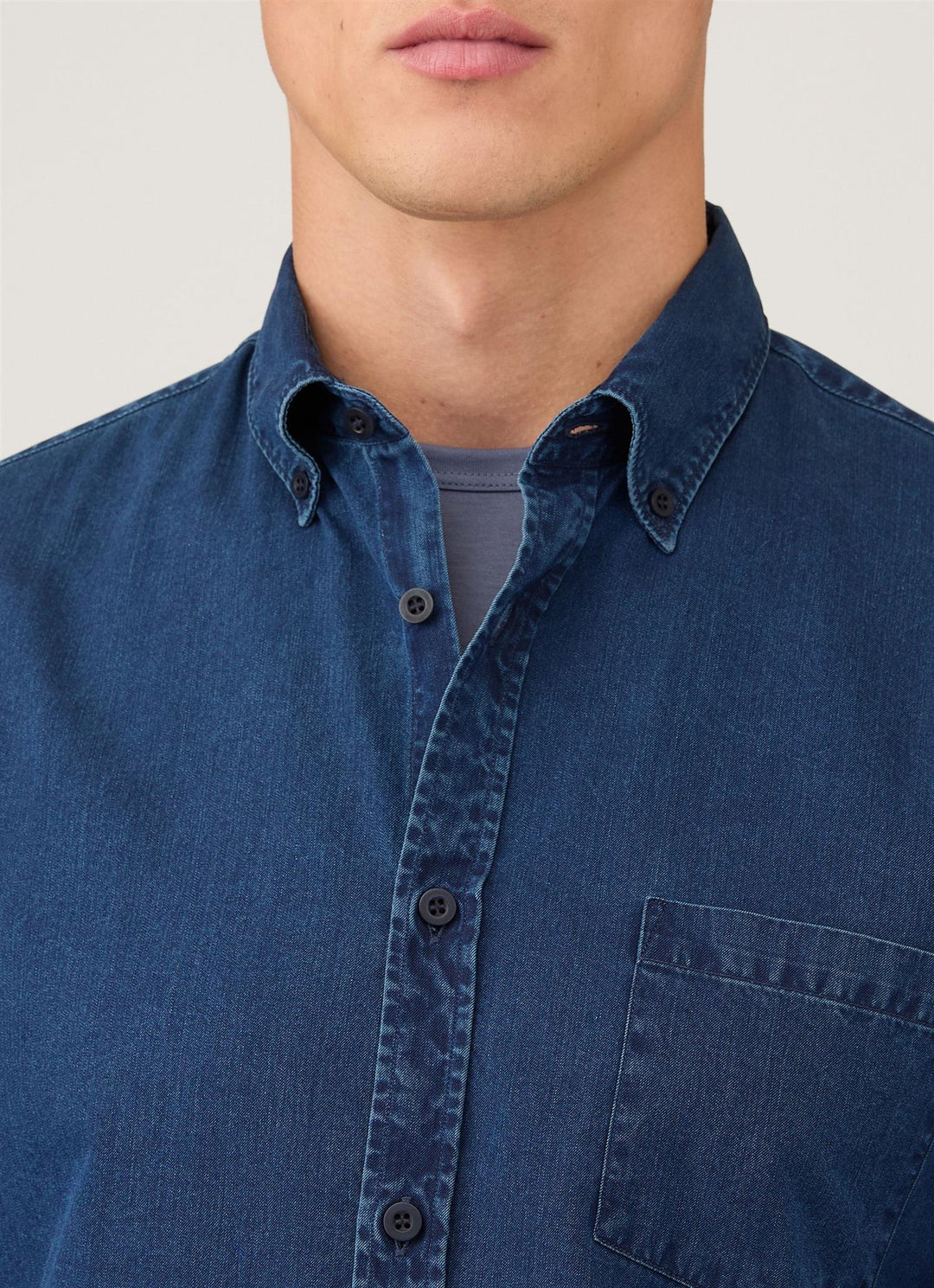 Button Down Twill Shirt Indigo