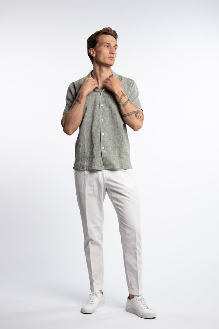 Casual Linen Blend Resort S/S Army