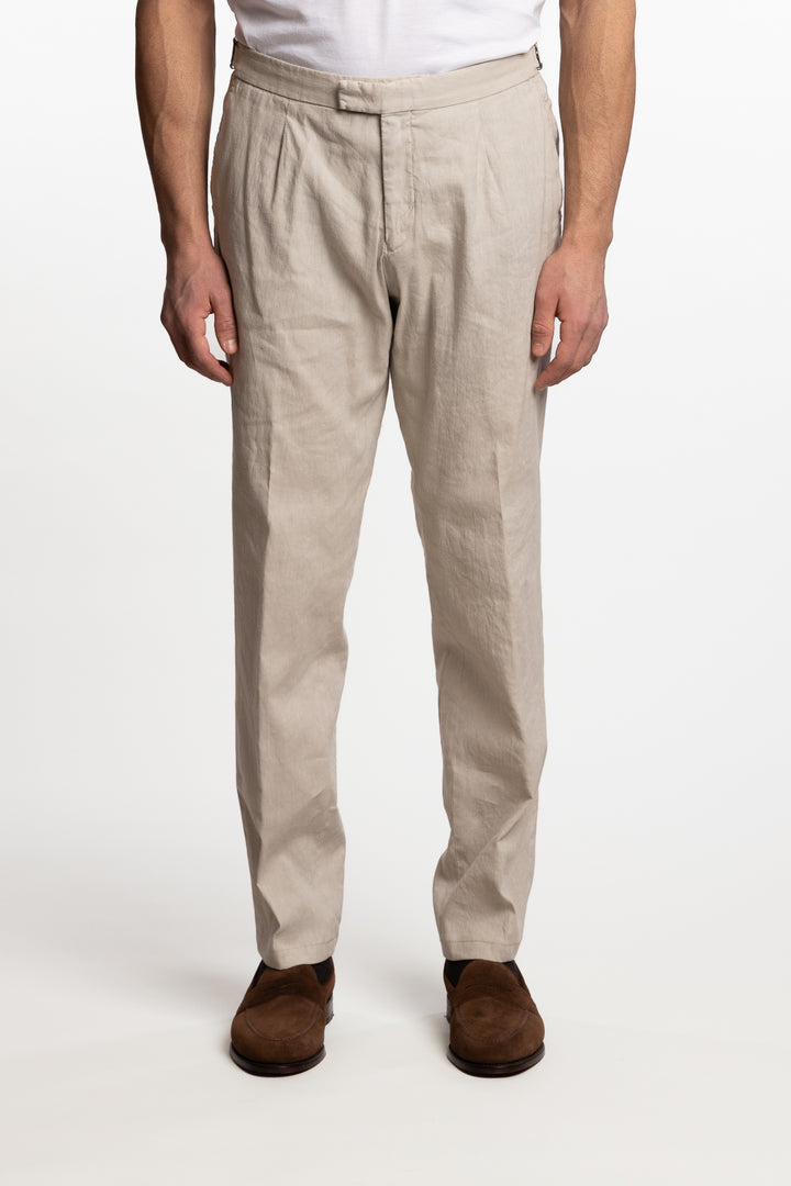 Pisa Cotton/Linen Trousers Trench Beige