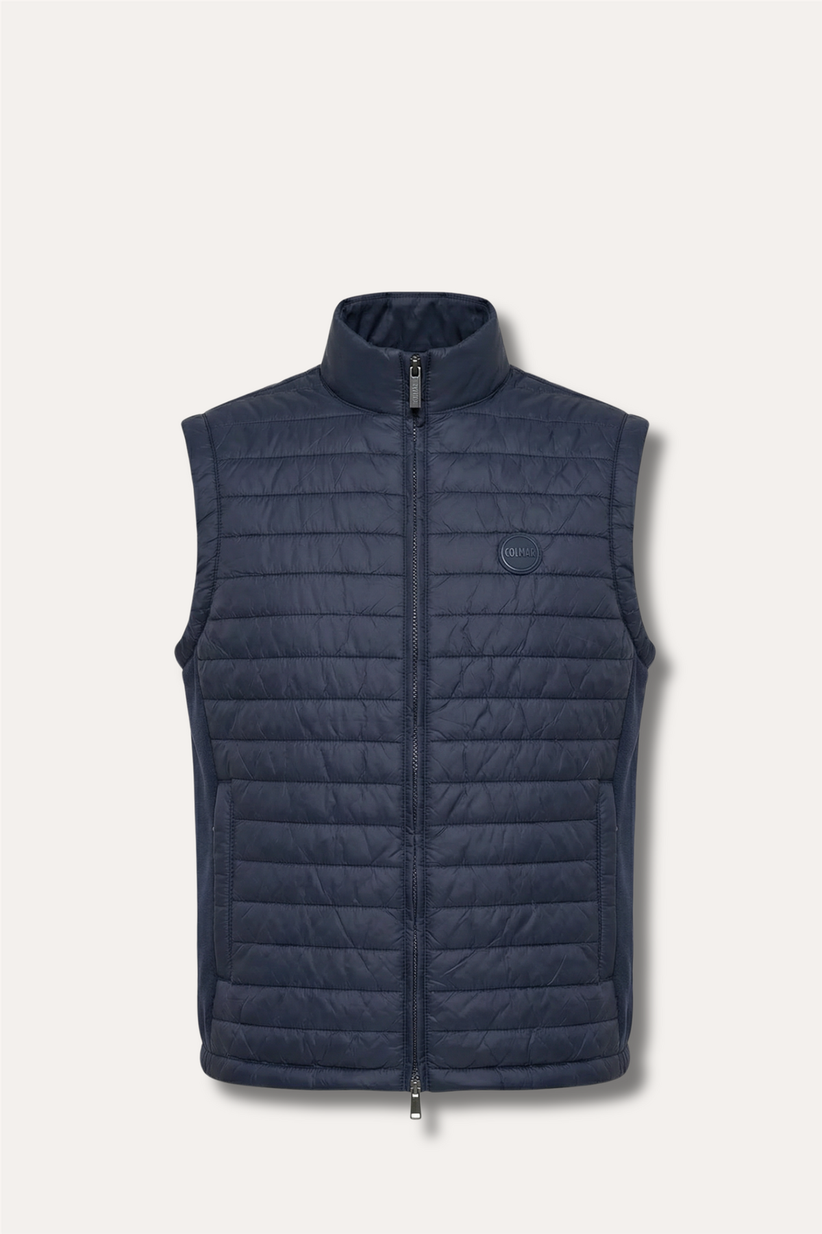 Vest With Knit Inserts Navy