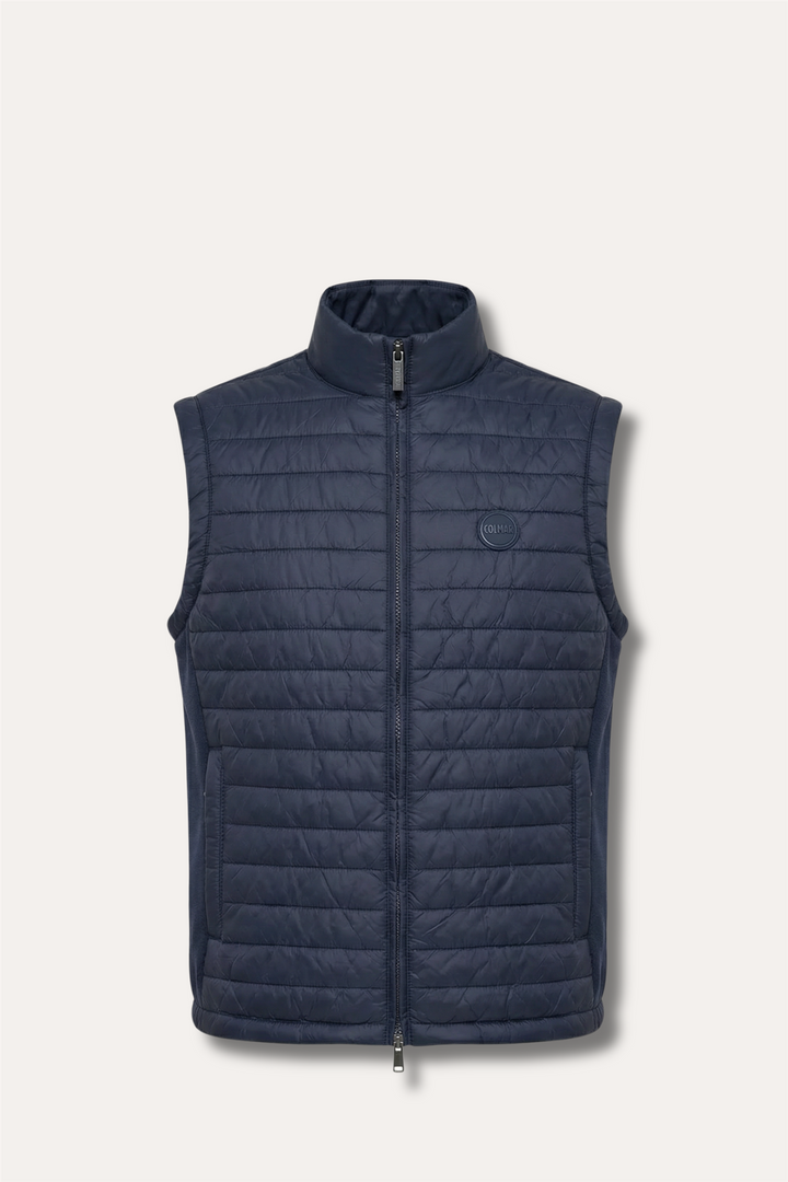 Vest With Knit Inserts Navy