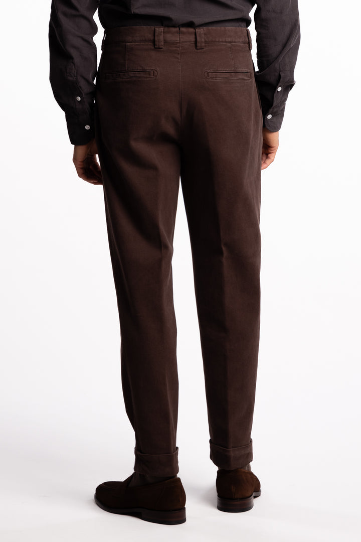 Chiaia Long Cotton Chinos Brown