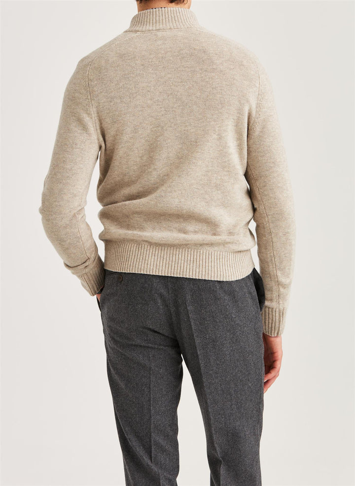 New Hertford Merino Half Zip Khaki