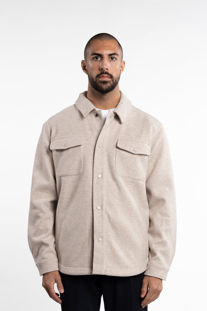 Dean Bonded Overshirt Soft Sand Melange