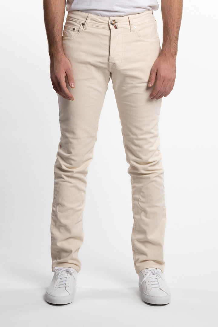 Bard Pants White Stretch Satin