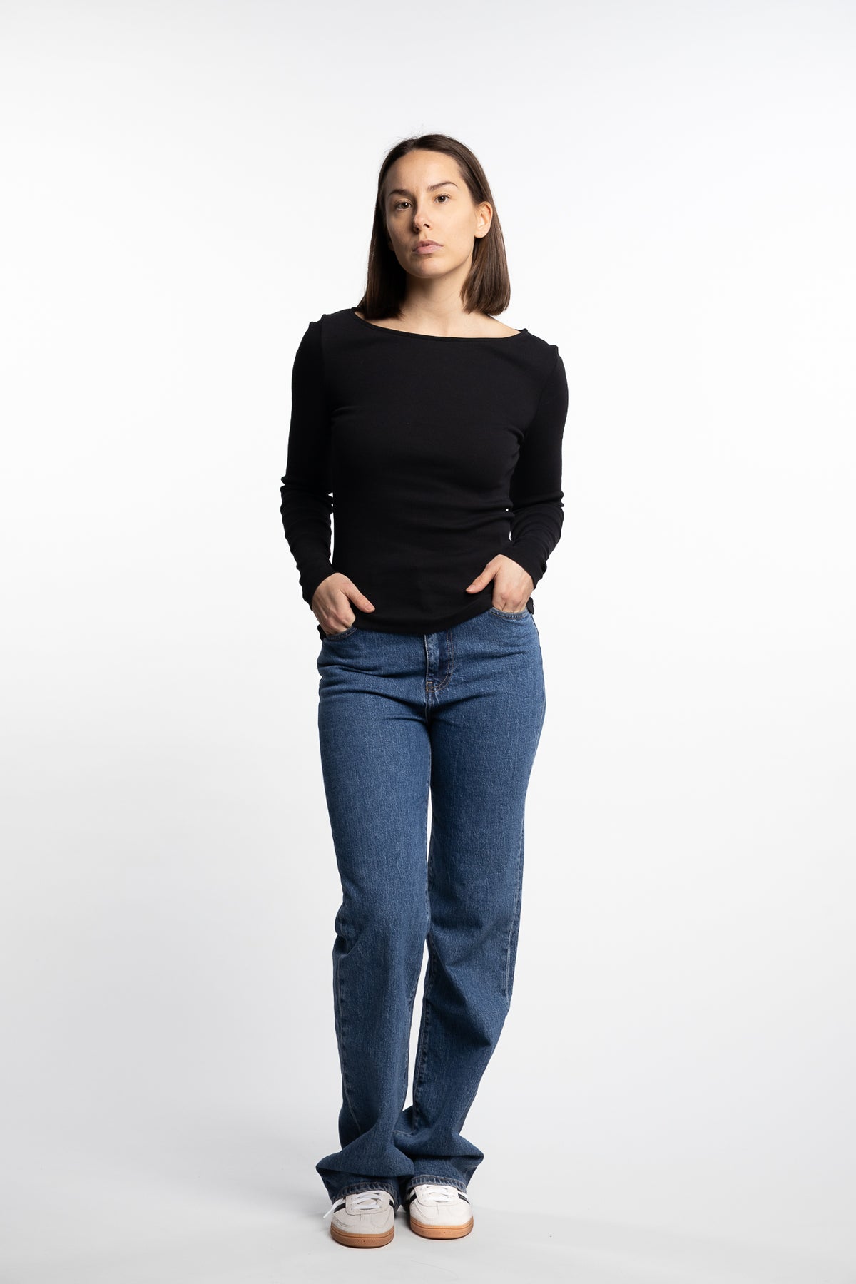 Petronella Rib Boatneck- Black