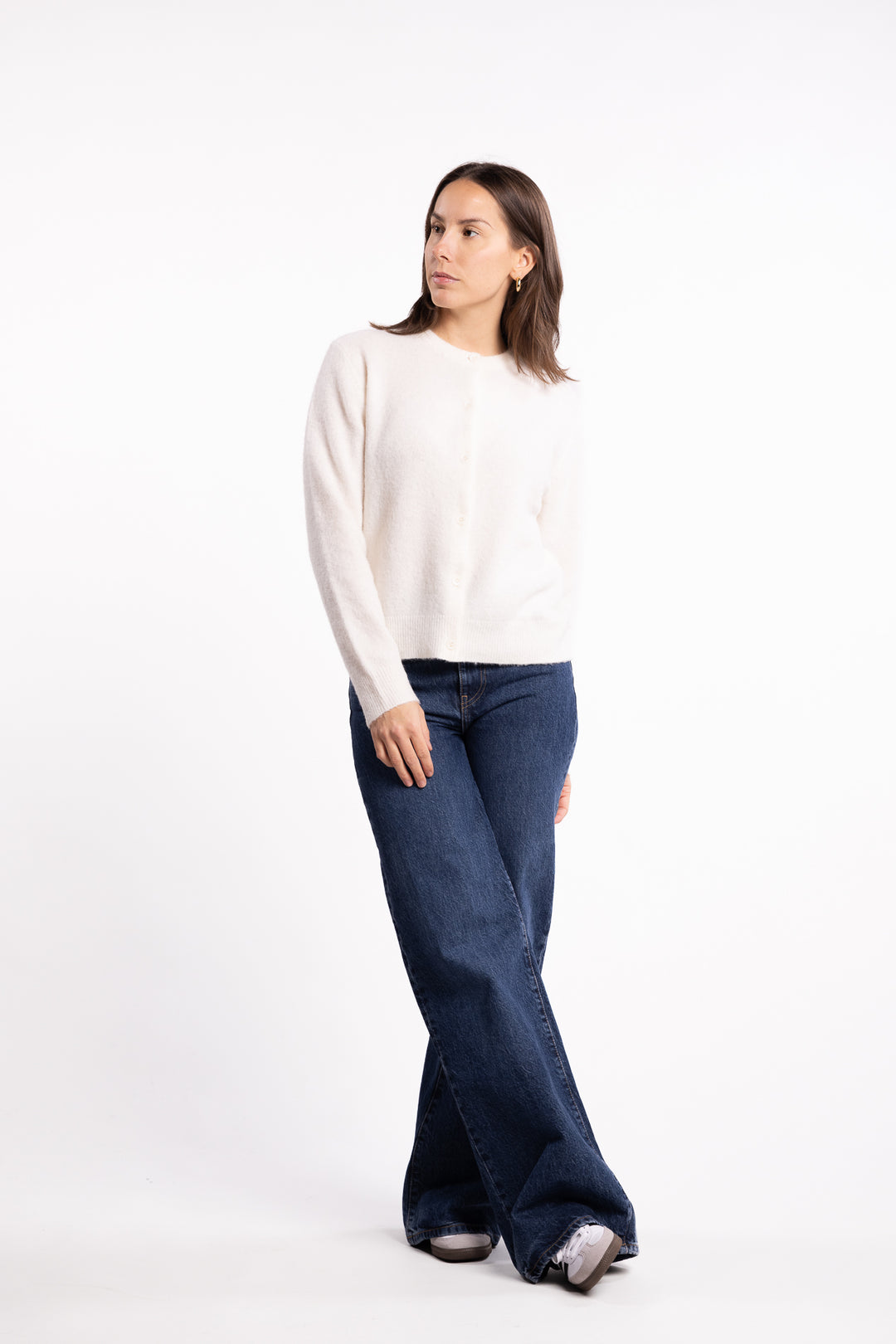 Nor Short Cardigan 7355- Clear Cream