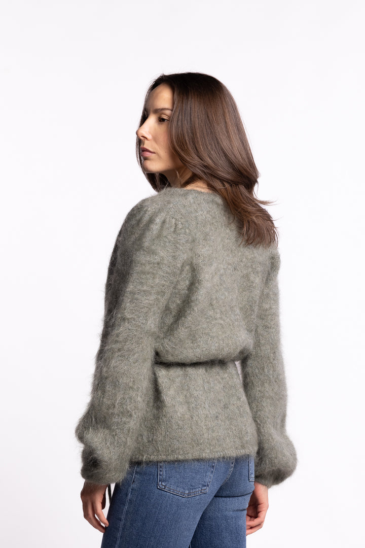 Fredrikke Chunky Cardigan- Sage Green