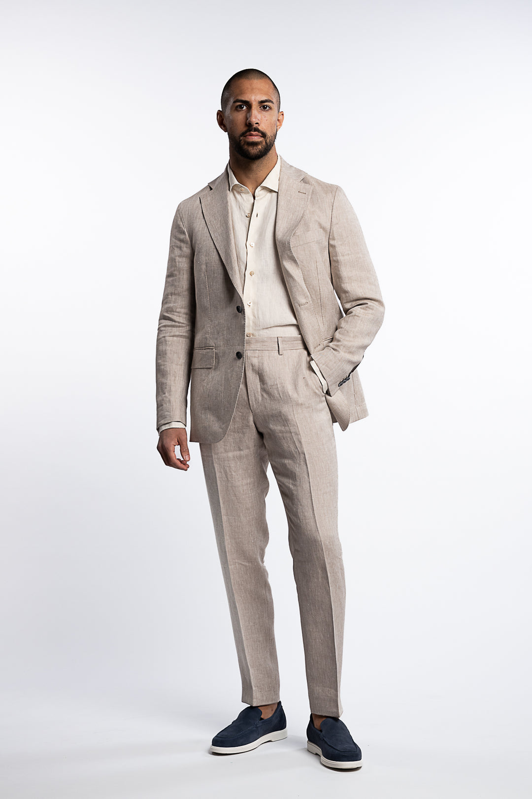 Ferry Regular Fit Soft Linen Blazer Trench Beige