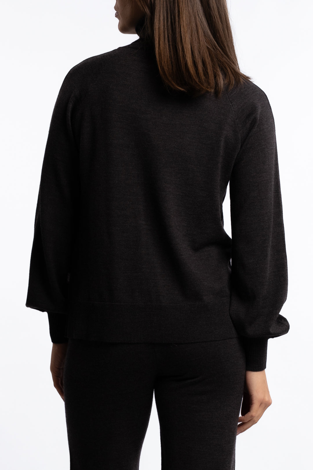 Minken Merino Sweater- Dark Brown Melange