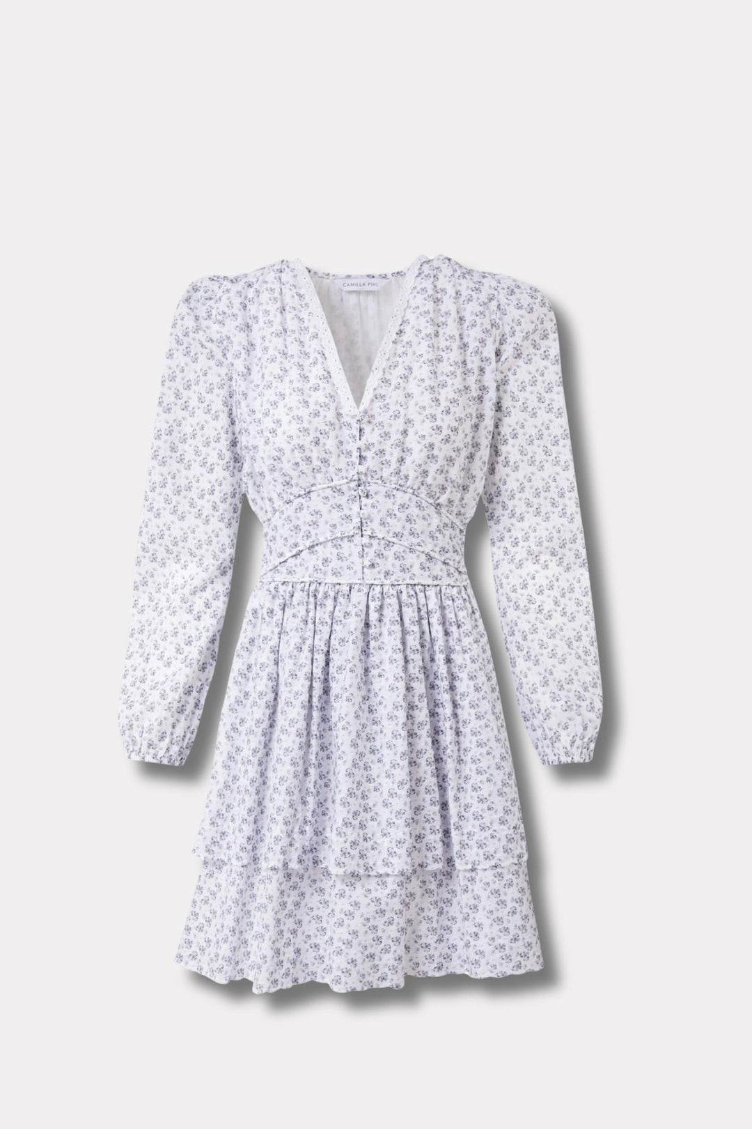 Lea Dress- White Lupin Print