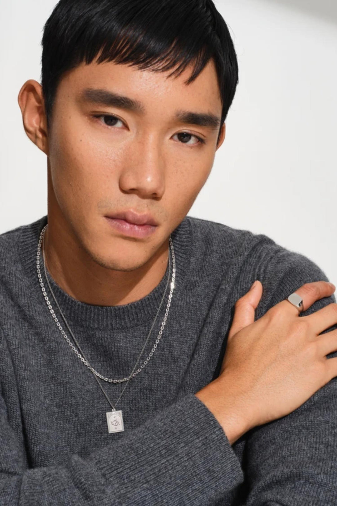 Tarot Lovers Pedant 21,5" Silver