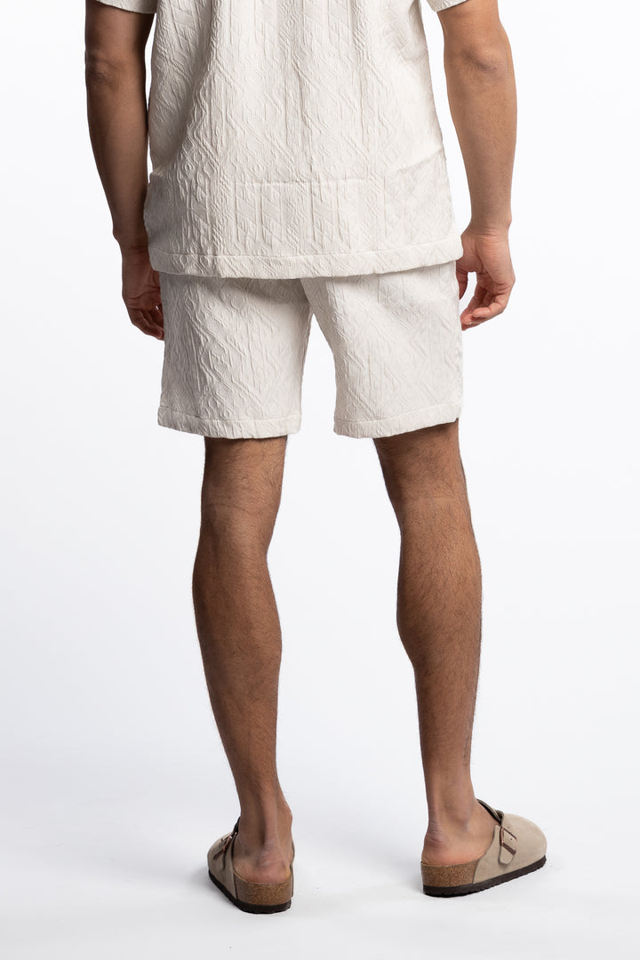 Textured Shorts Pearl White