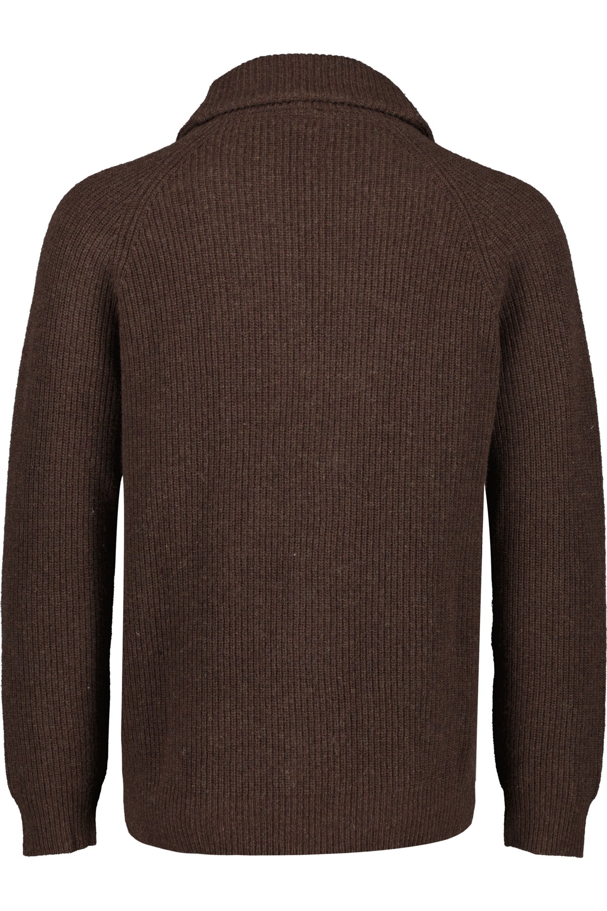Lambswool Shawlcollar Cardigan Dk Brown Mel - packshot bakfra