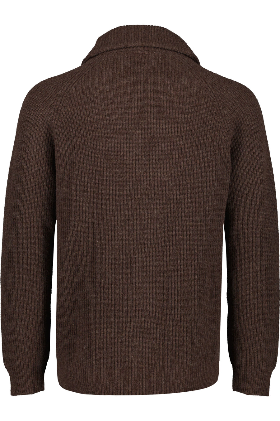 Lambswool Shawlcollar Cardigan Dk Brown Mel - packshot bakfra