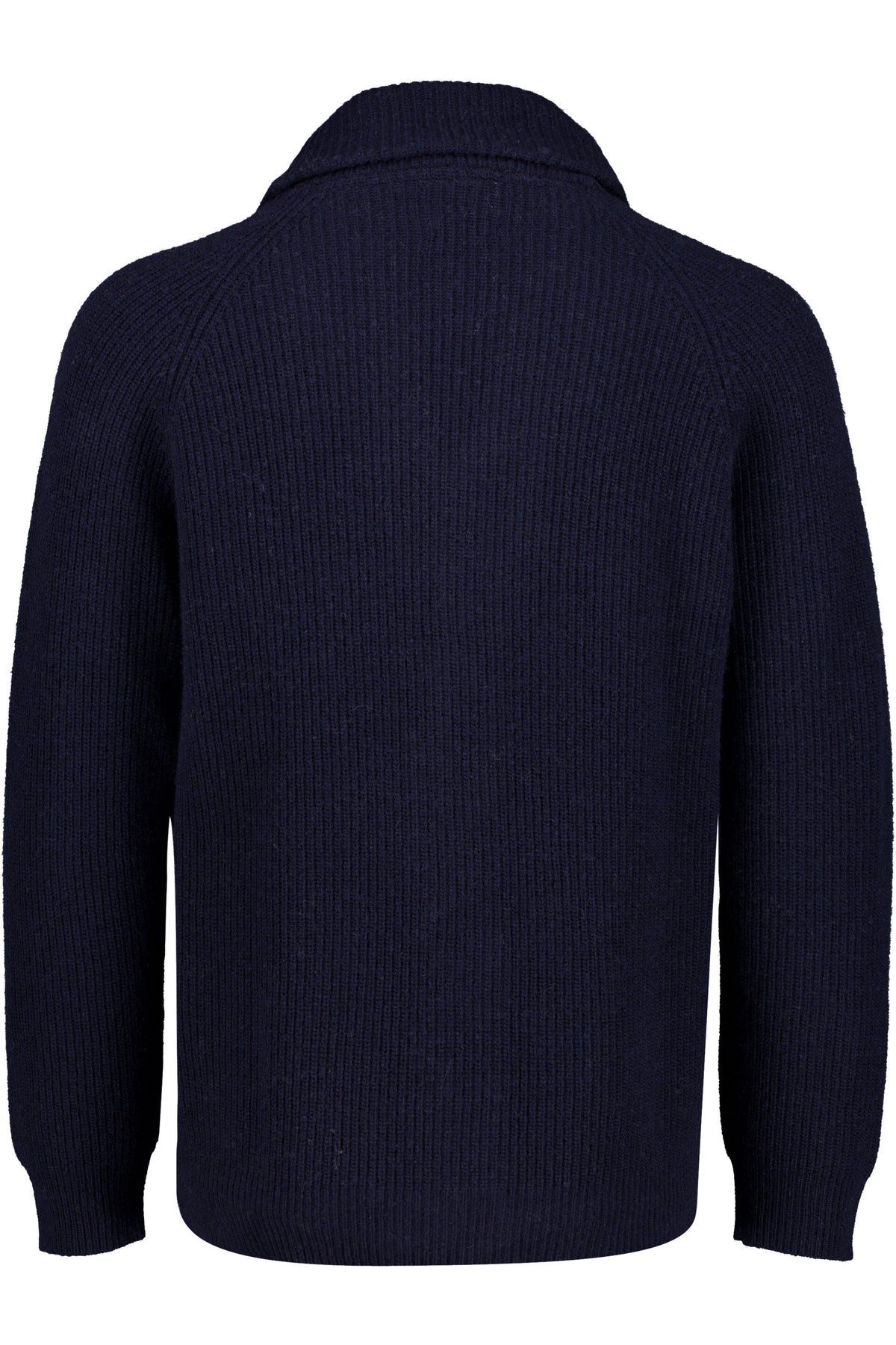 Lambswool Shawlcollar Cardigan Navy - packshot bakfra