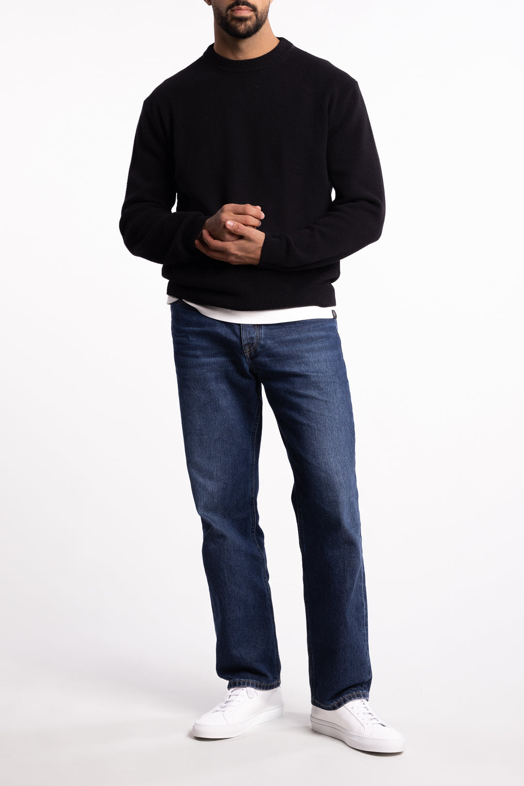 Merino Cashmere Crew Neck Black
