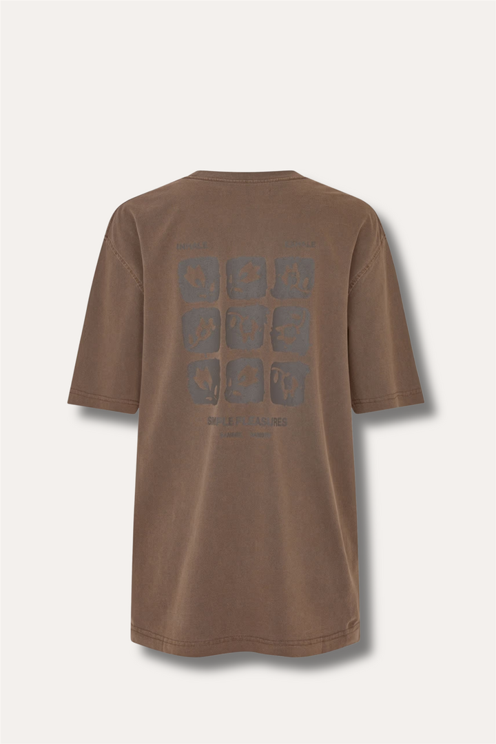Sacohen T-shirt Brown Stamp