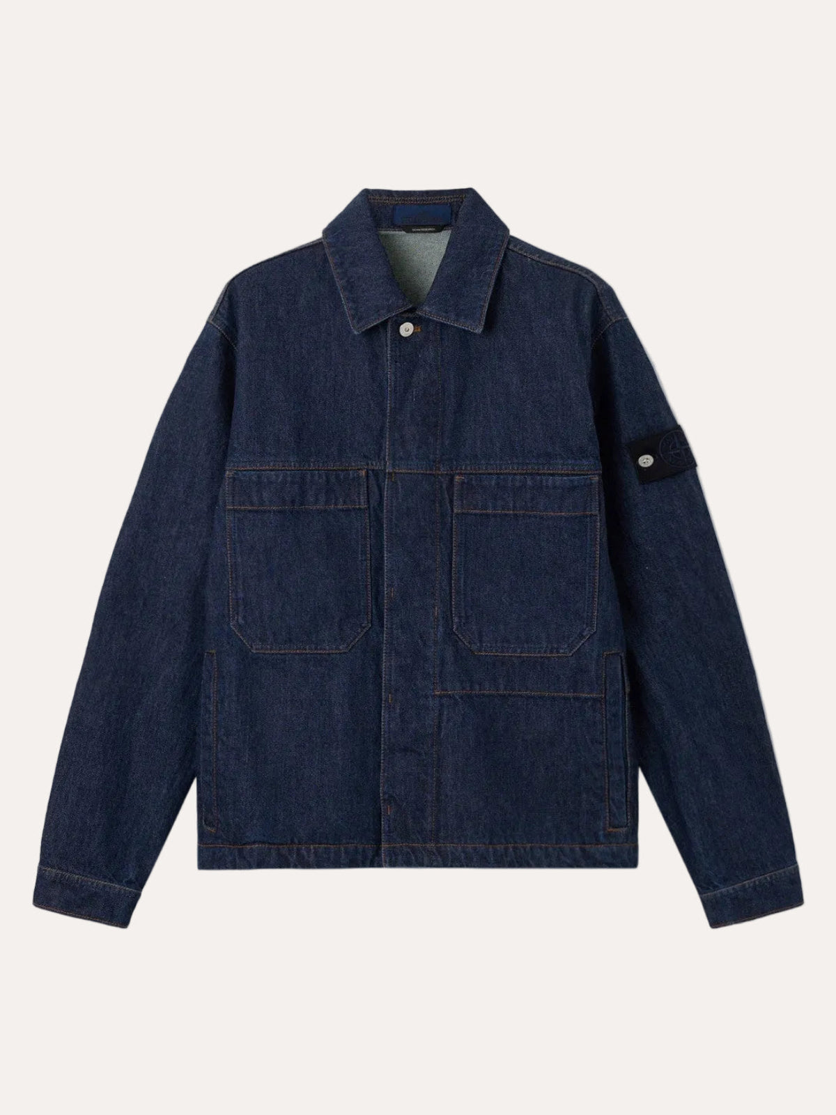 4100006 Indigo Denim Rinsed Biker Jacket - packshot