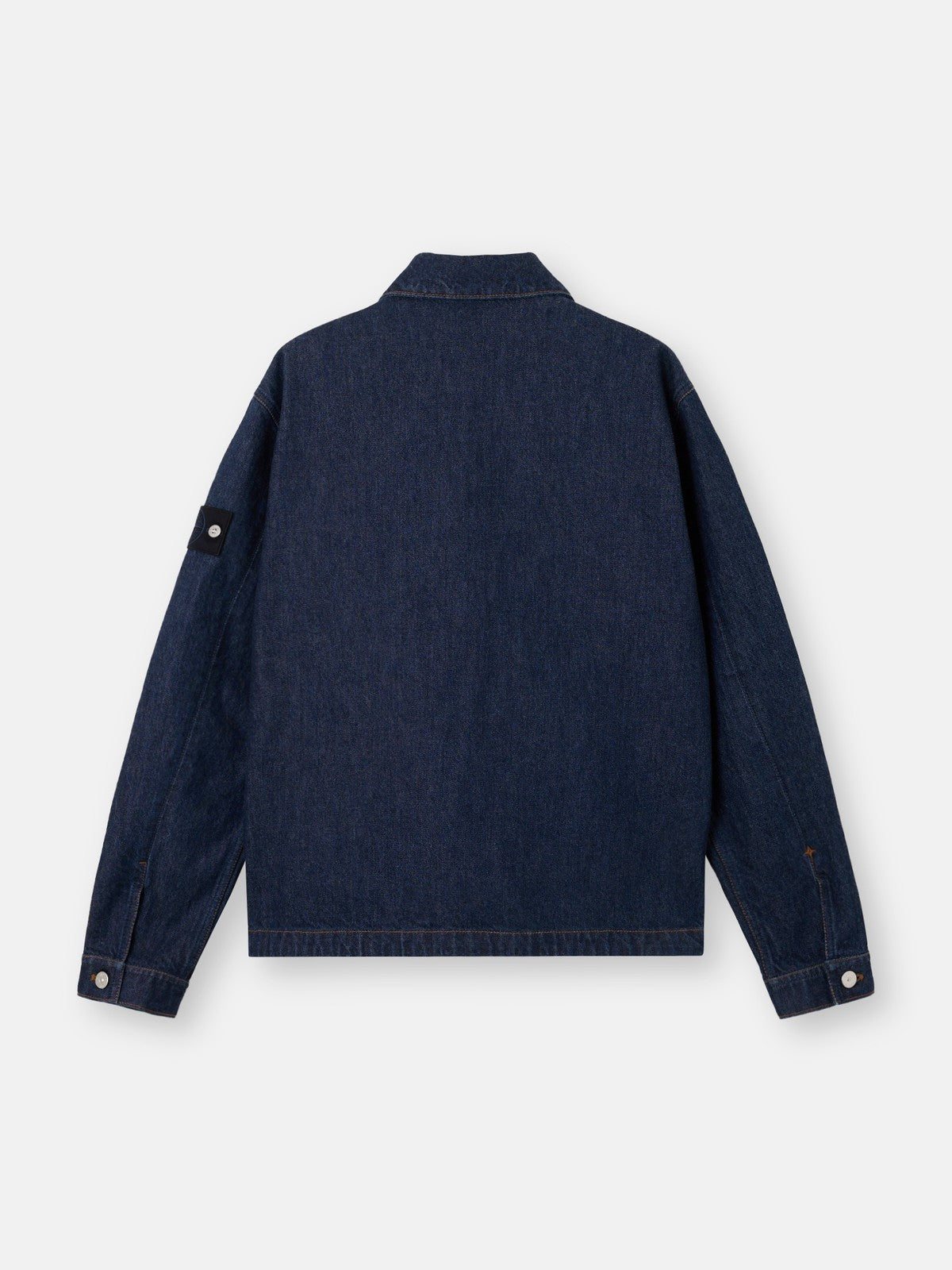 4100006 Indigo Denim Rinsed Biker Jacket - detalj stoff