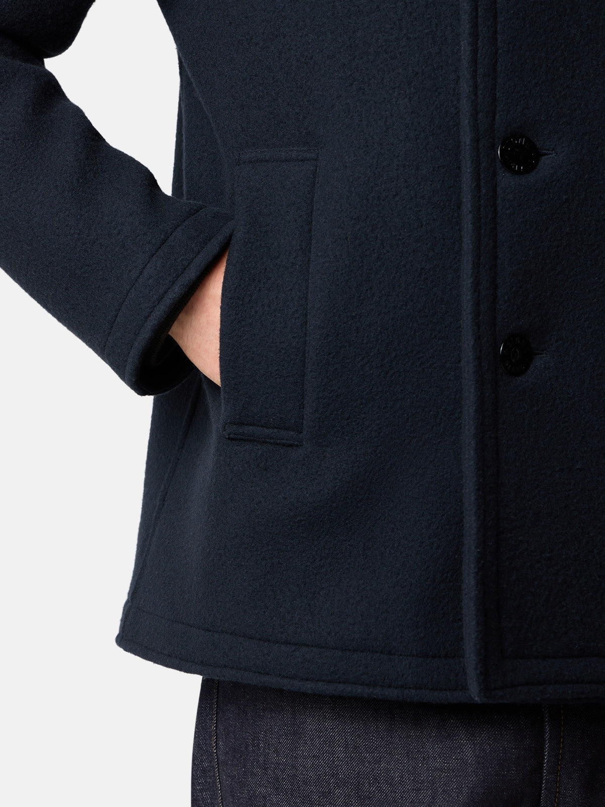 4100040 Heavy Melton Peacoat Navy Blue