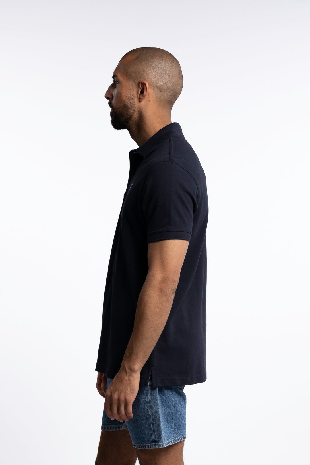 Tartan Pique Polo Shirt Navy