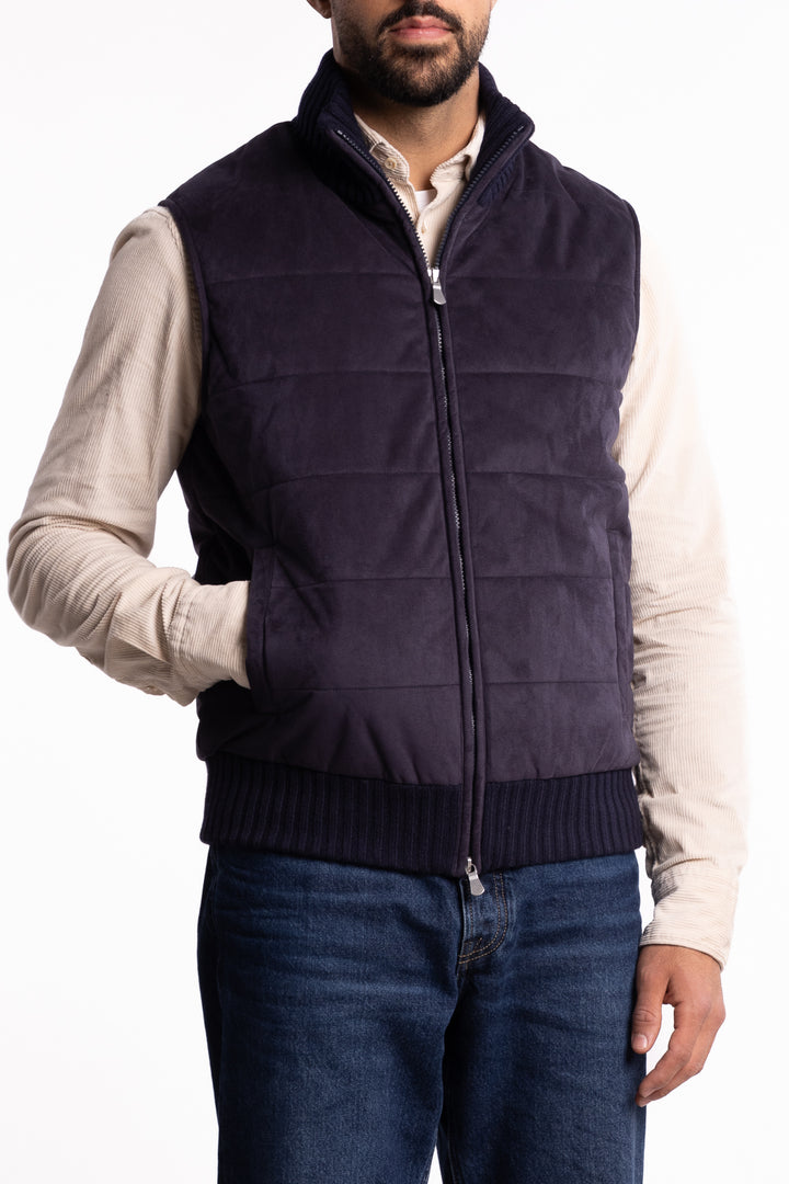 Alcantara Eco-Padded Vest Navy