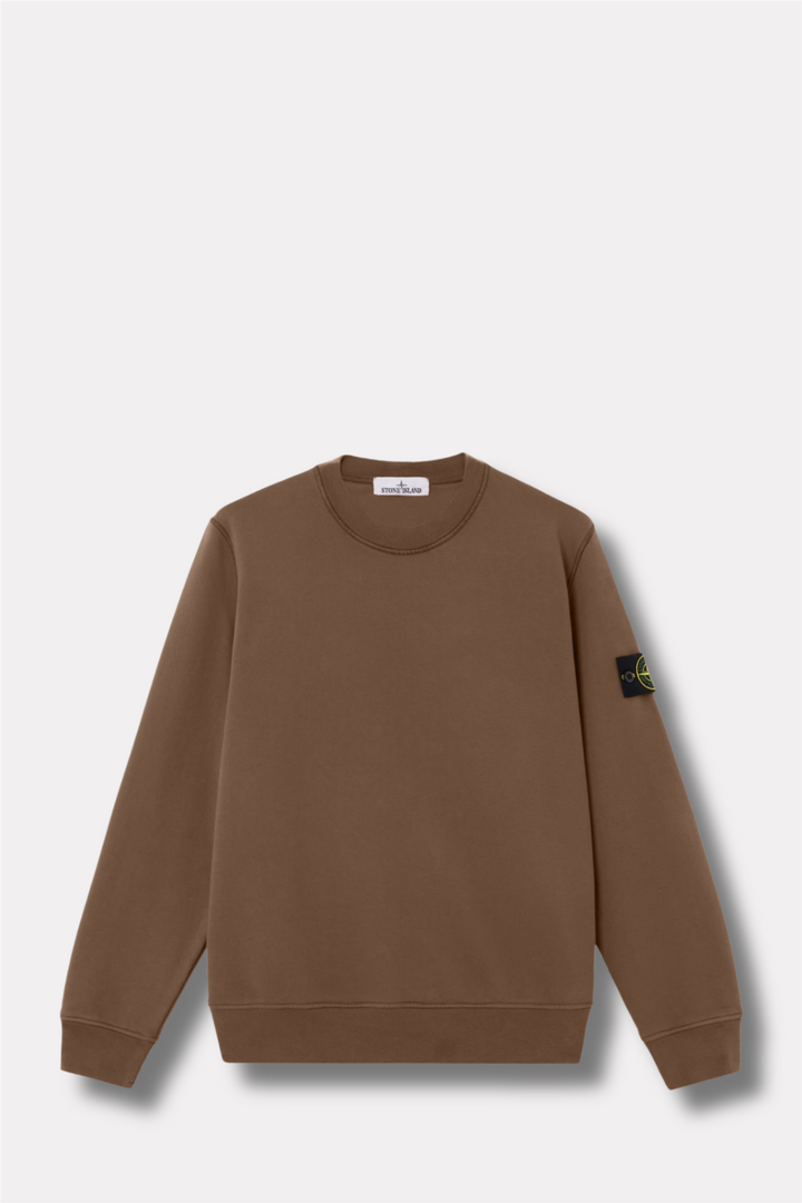 6100060 Organic Cotton Fleece Regular-fit Crewneck Brown