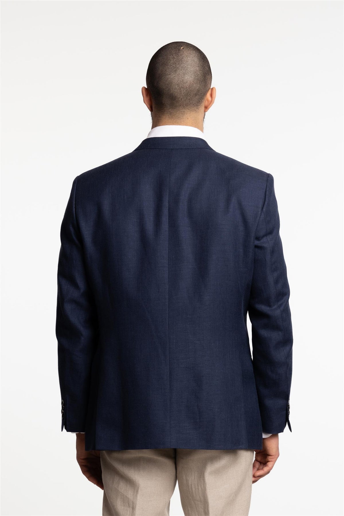 Joel Wide Fit Linen/Wool Blazer Baltic Blue