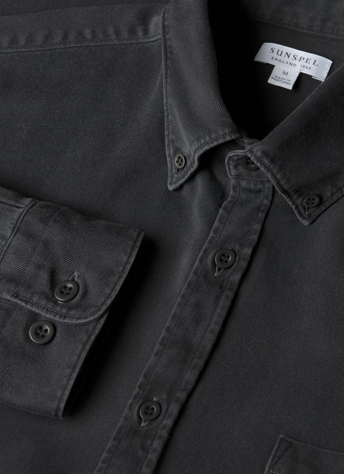 Button Down Twill Shirt Black