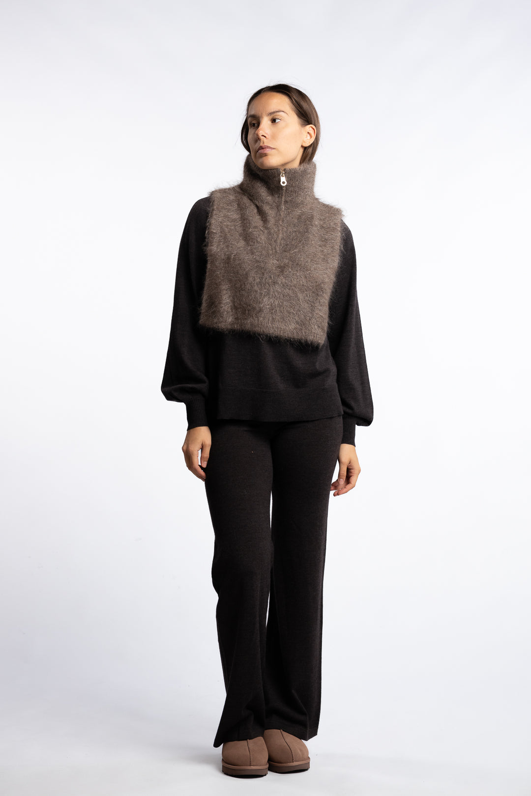 Belinda Chunky High Neck- Brown