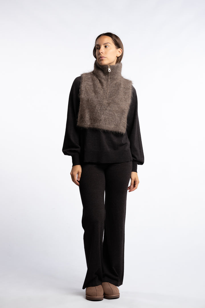 Belinda Chunky High Neck- Brown