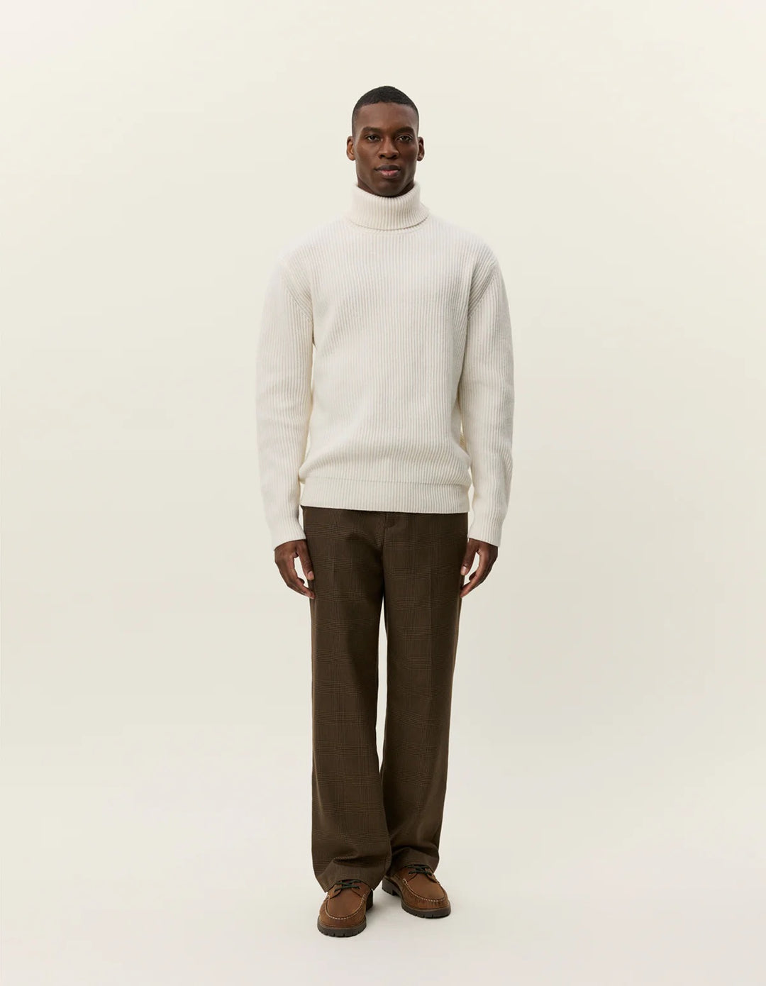 Eddie Wool Rib Rollneck Knit Ivory