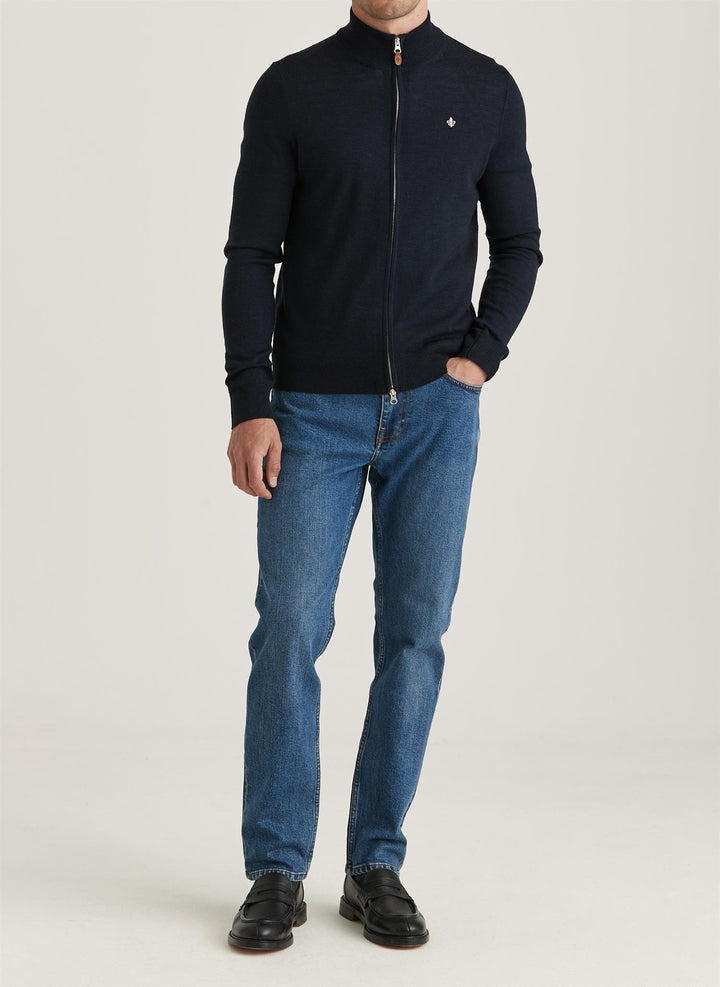 Merino Full-Zip Cardigan Navy
